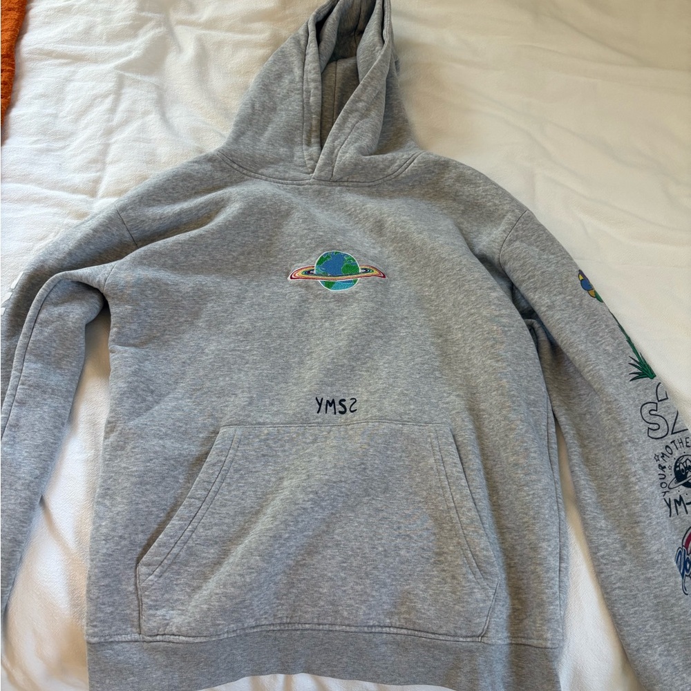 Your Mother Season 2 Gray Graphic Planet Hoodie - Men's Pullover Sweatshirt